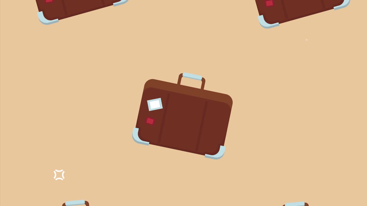 travel vacations animation with suitcases pattern