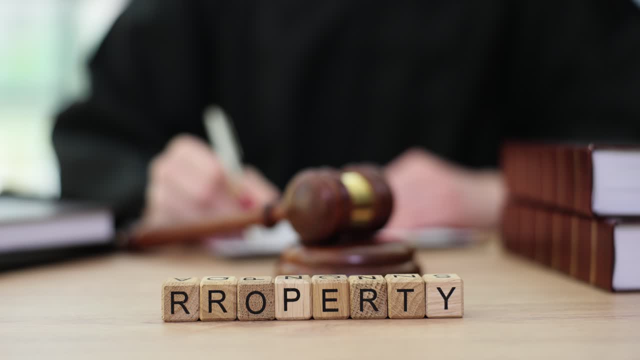 Property Law Concept with Gavel and Judge in Court