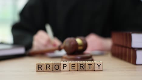 property law concept with gavel and judge in court