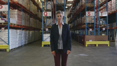 portrait of a female warehouse manager 4k