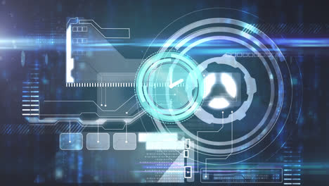 animation of data processing over clock