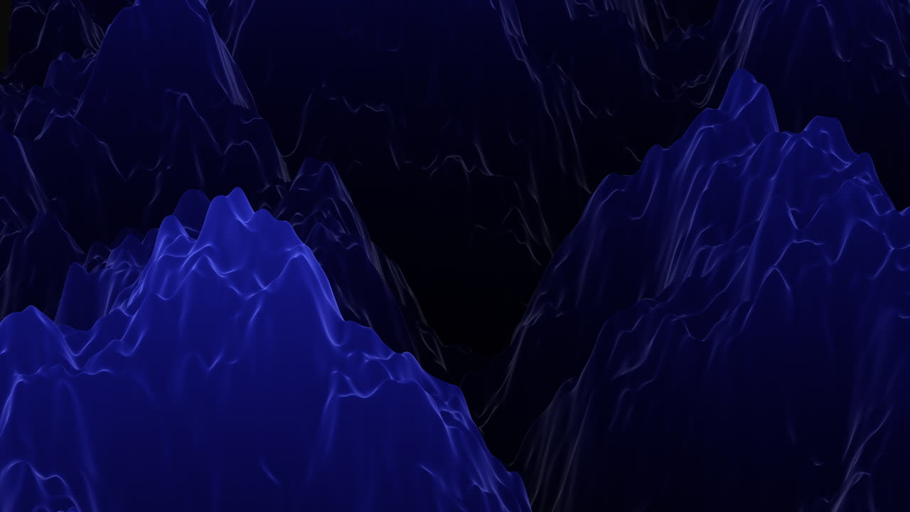 Blue abstract waves pattern on black gradient