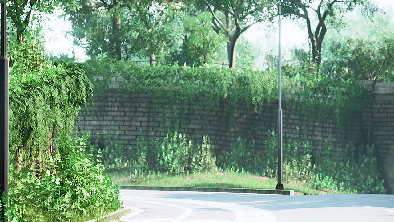 빈 도로 와 유럽 의 아침 빛 을 가진 도시 거리