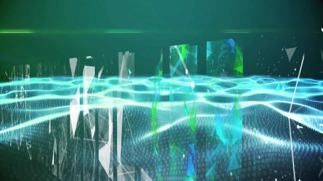 바이너리 코딩을 통한 데이터 처리 및 연결 네트워크의 애니메이션