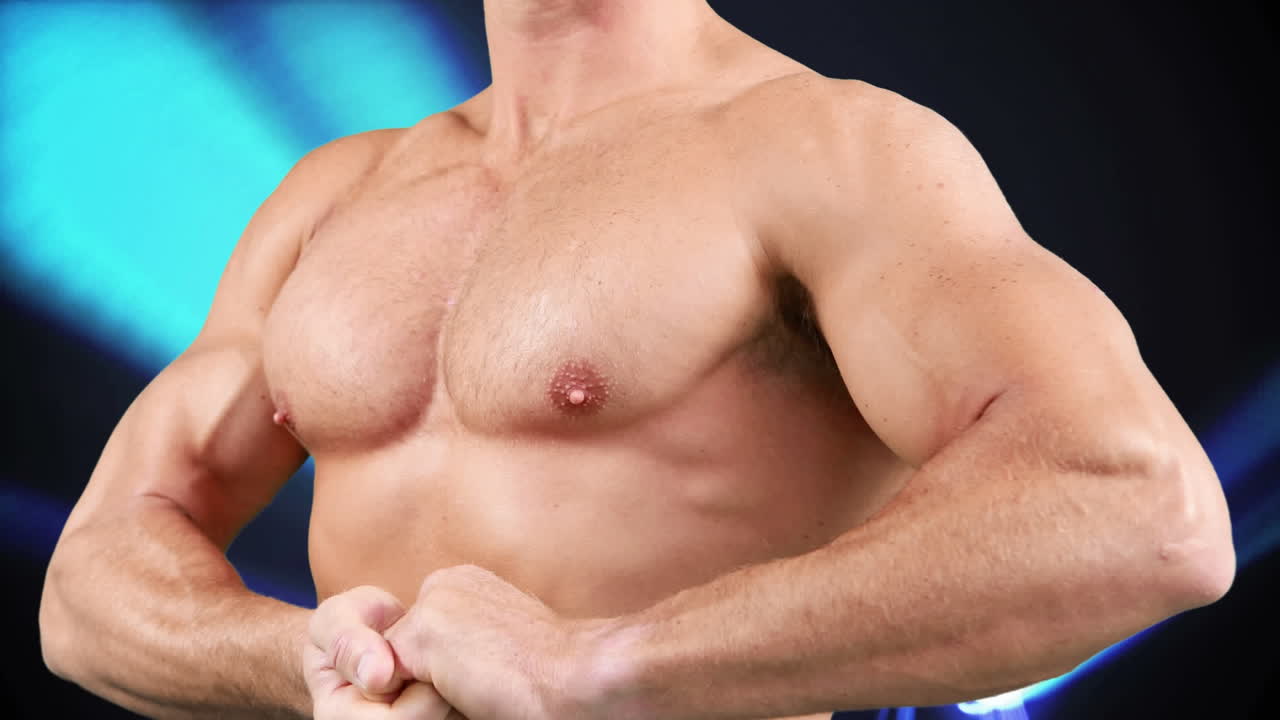 hombre desnudo con cuerpo atlético