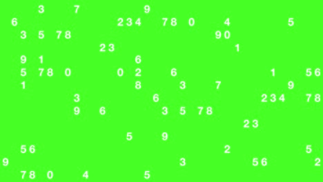 Small Random Numbers Appear on Screen With Green Screen Background 4k