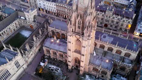 aerial view of central oxford, united kingdom