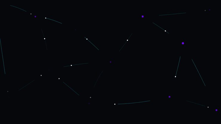Abstract Digital Network Animation with Moving Nodes and Connecting Lines