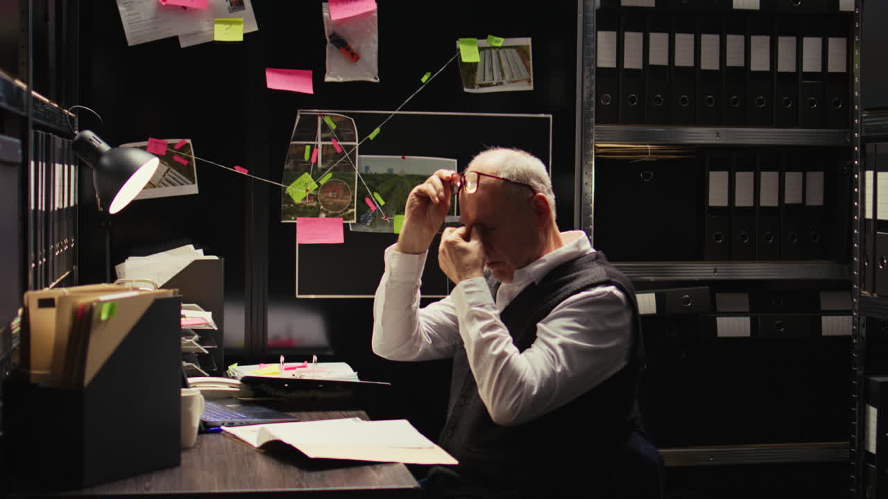 Investigator working on a case