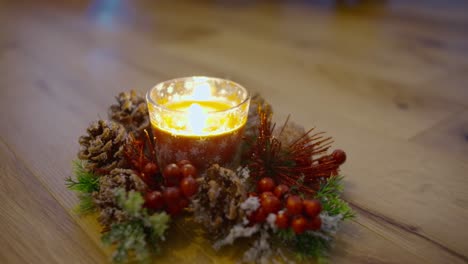 parallax shot of a christmas candle