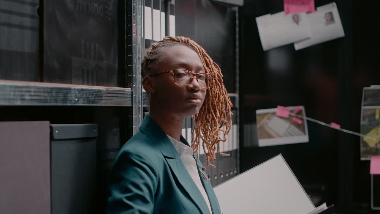 Detective Reviewing Case Files