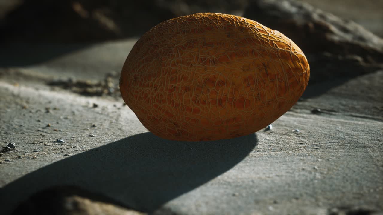 모래 해변에 있는 사막 멜론