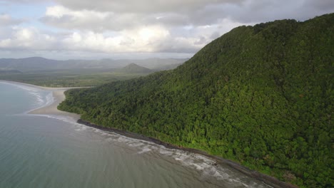 forested mountain landscape in cape tribulation on the coral sea coast