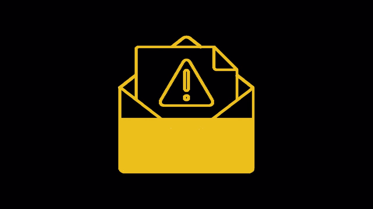 Animated Email Warning Icon with Exclamation Mark