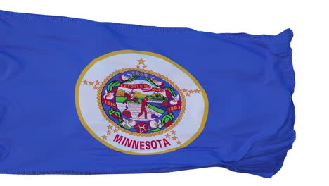 la bandera de minnesota aislada es una animación realista, un bucle sin costuras, 4k.