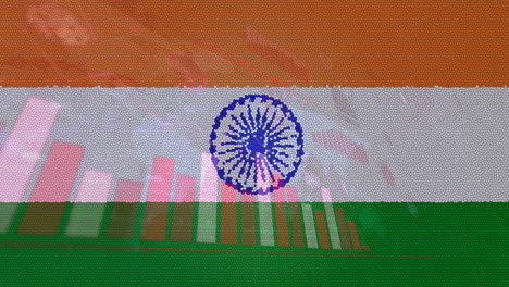 composition of covid 19 cells and statistics over indian flag