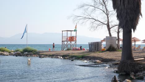 relaxing day at the lake beach
