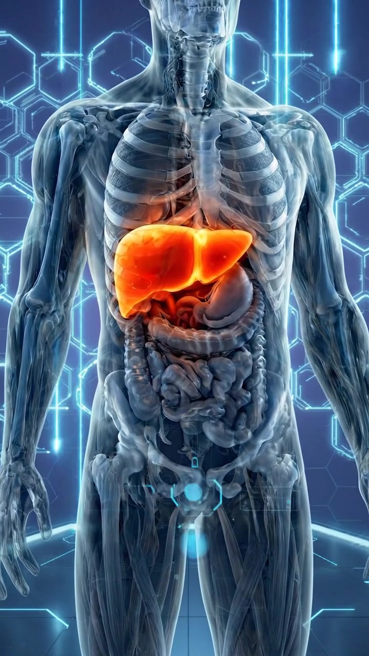 Full Body Human Male Model showing Digestive System Anatomy