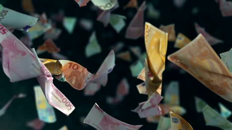 fallende euro-banknoten in 4k loopbar
