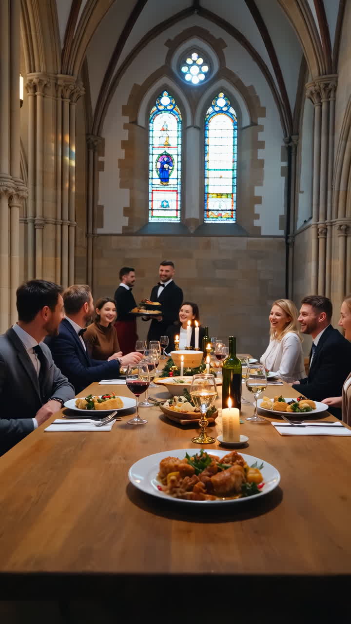 Elegant Formal Dinner in a Historic Hall