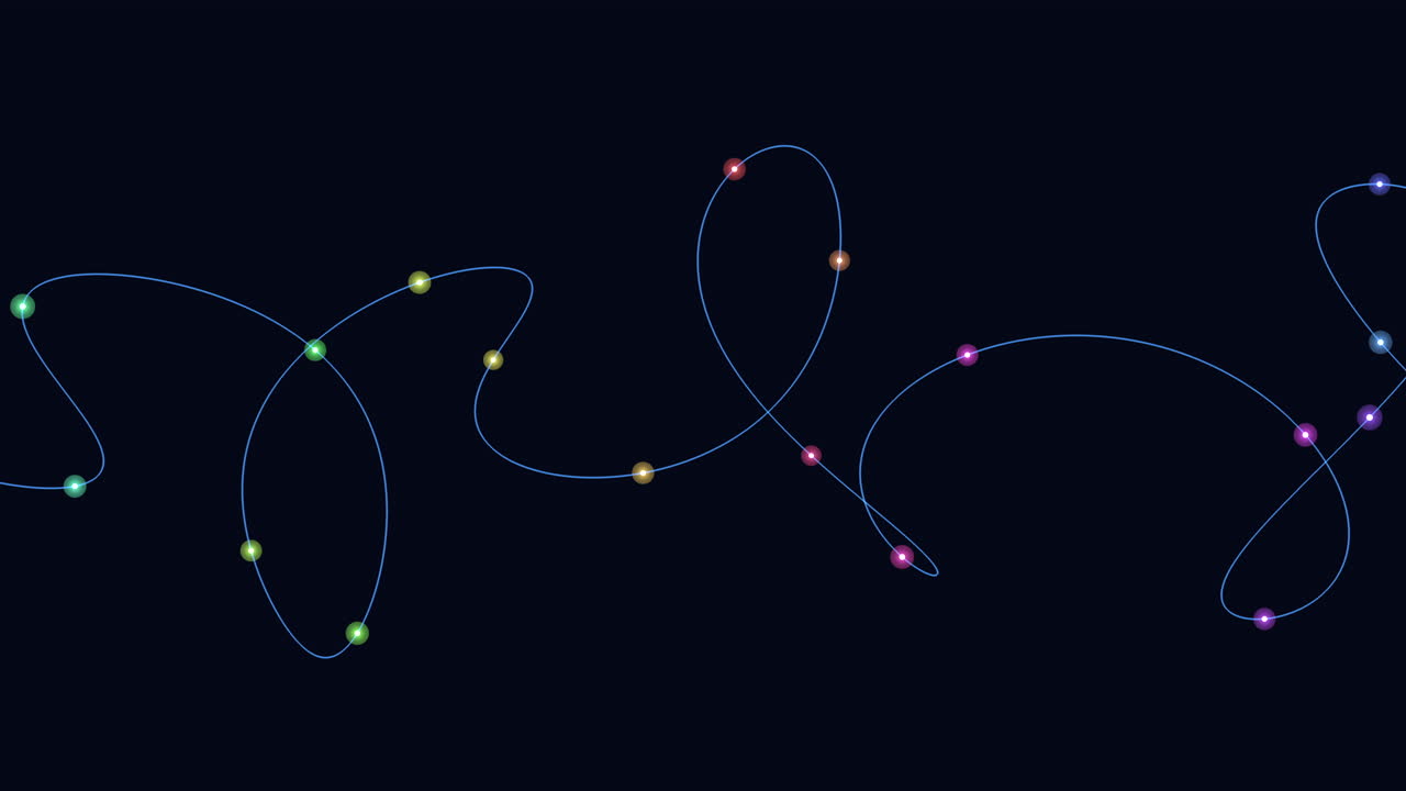 líneas vibrantes de bucles coloridos en zigzag sobre un fondo negro