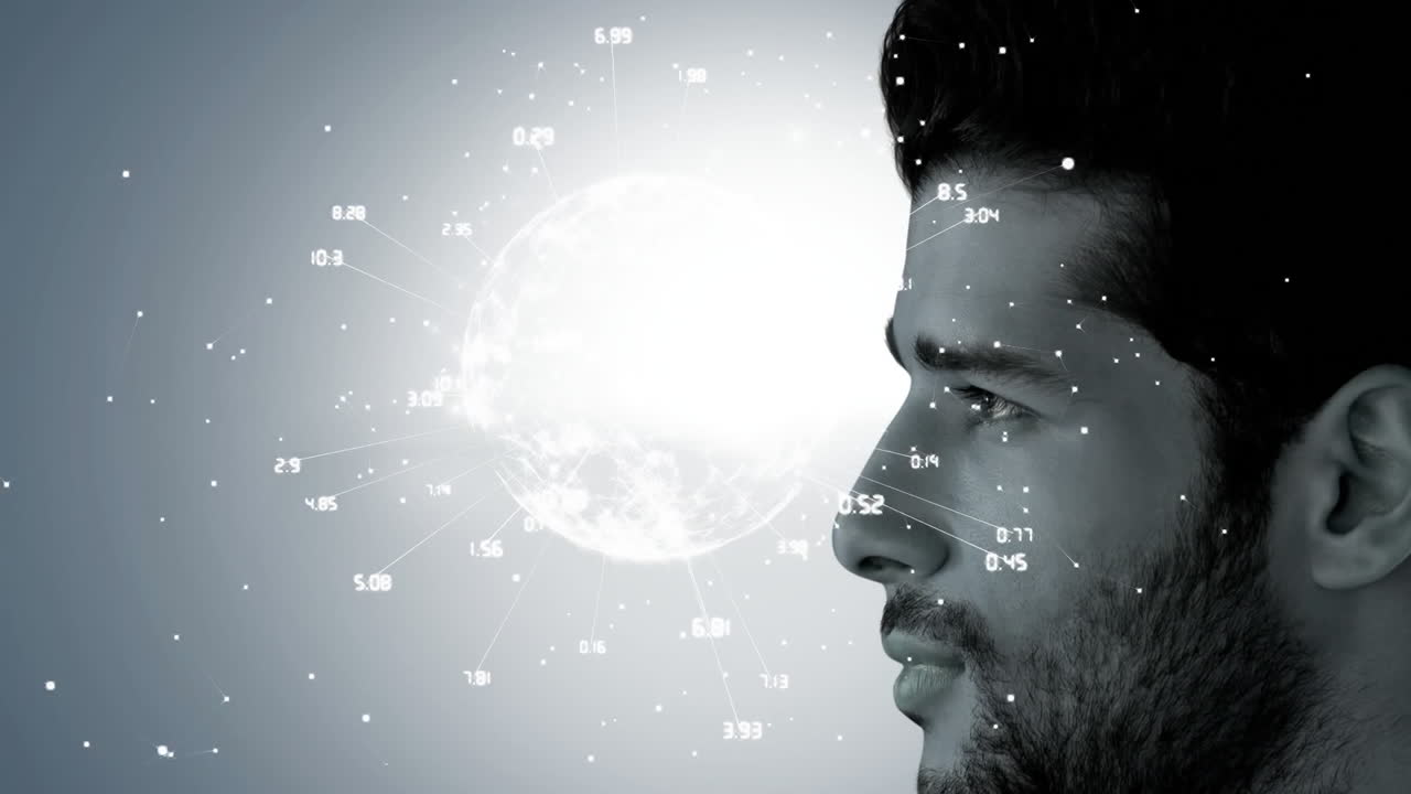 Globe spinning with data and connection network