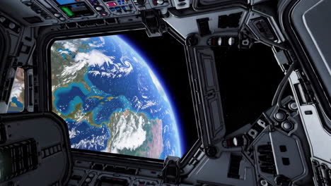 spacecraft cockpit view of earth