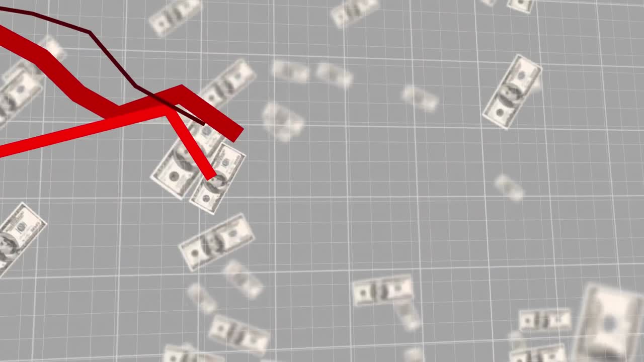 빨간색 그래프는 미국 달러에 대해 움직이고 떨어집니다.