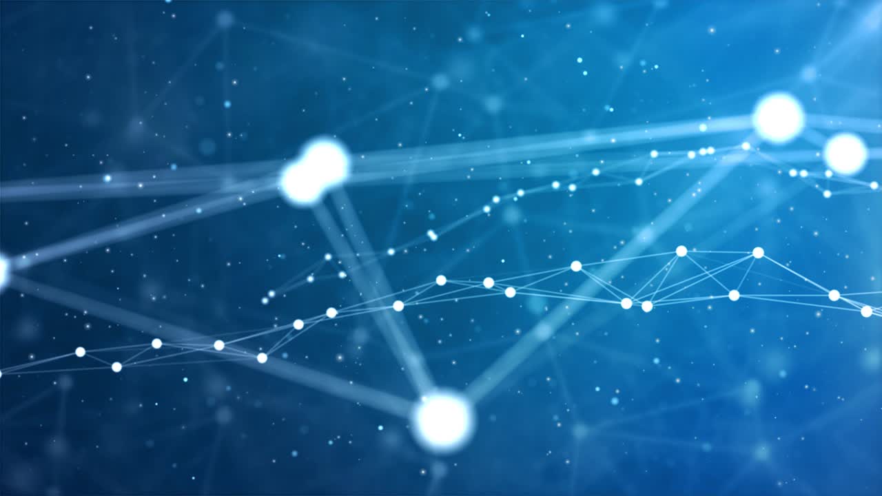 animación de fondo de bucle geométrico abstracto y conexión de puntos y líneas.