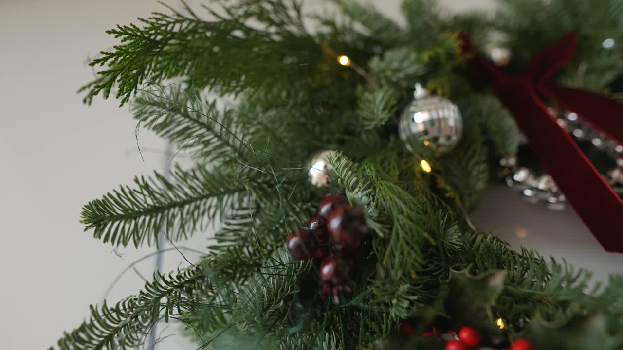 Festive Christmas Wreath with Decorations