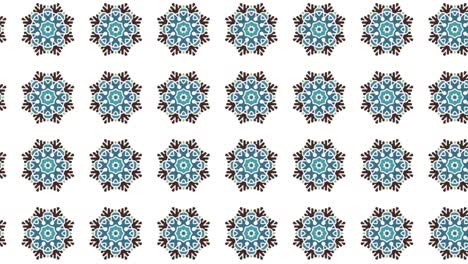 endless animation of ornamental patterns in white backdrop in vivid blue, black, and gray color