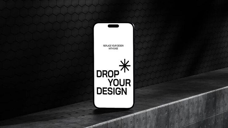 Mockup af mobiltelefonskærm