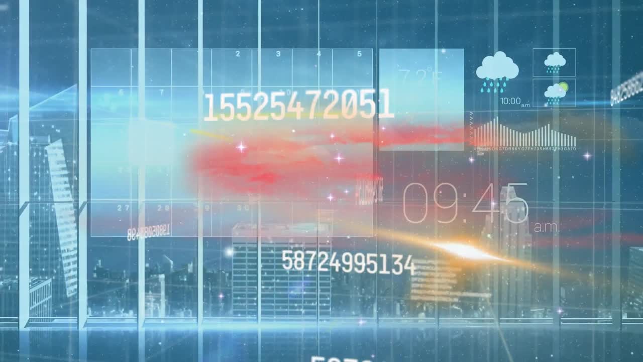 Animation of data processing over light spots