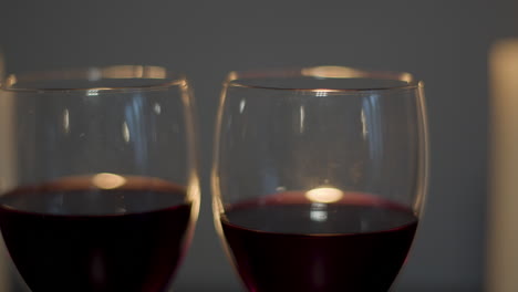 romantic candlelit dinner with red wine