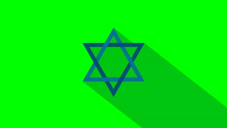 star of david flat design animation icon