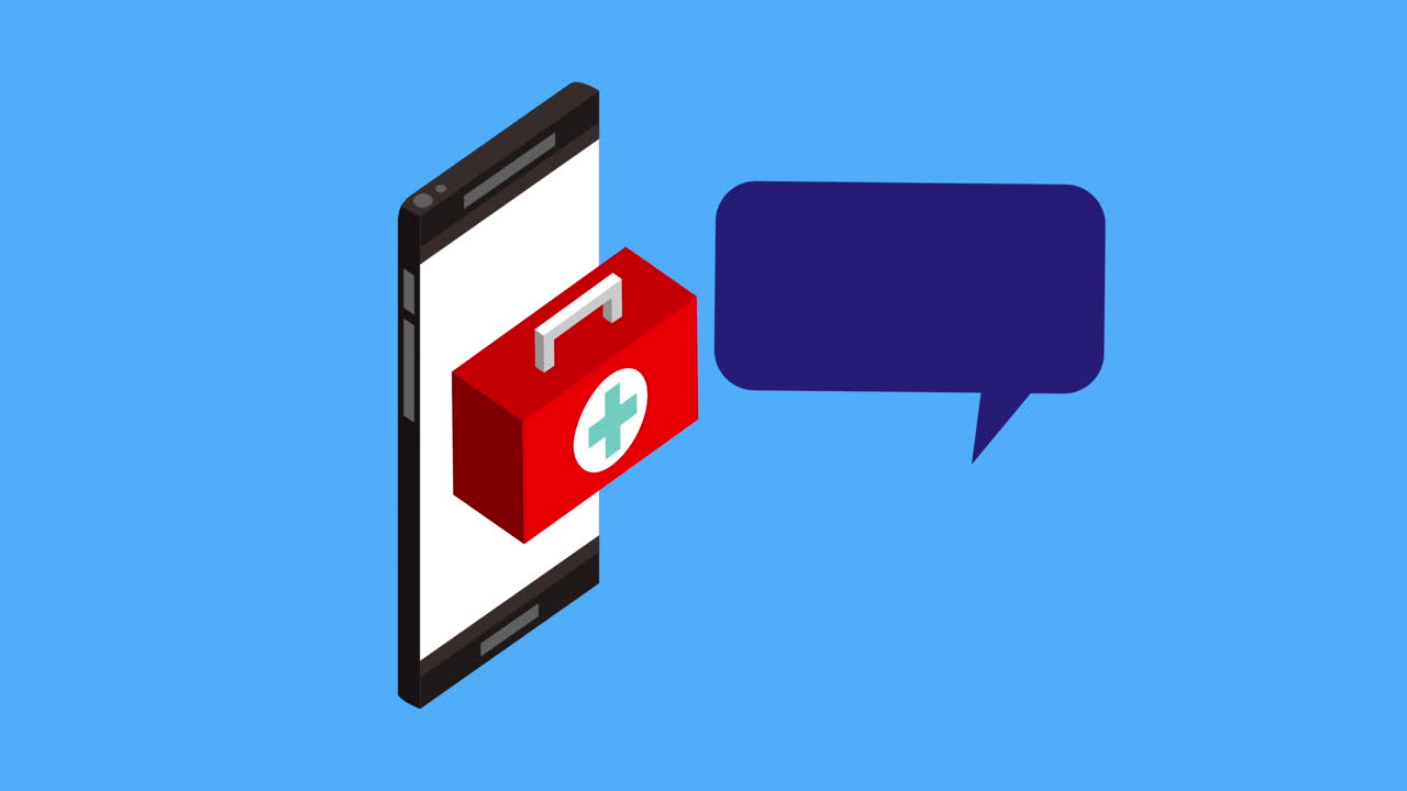 tecnología de telemedicina con teléfono inteligente y kit médico