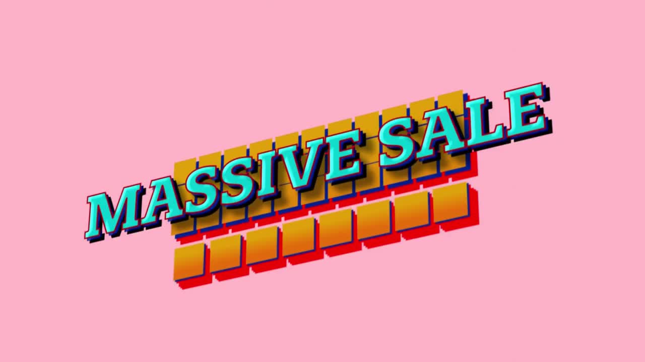 gráfico de venta masiva en fondo rosa