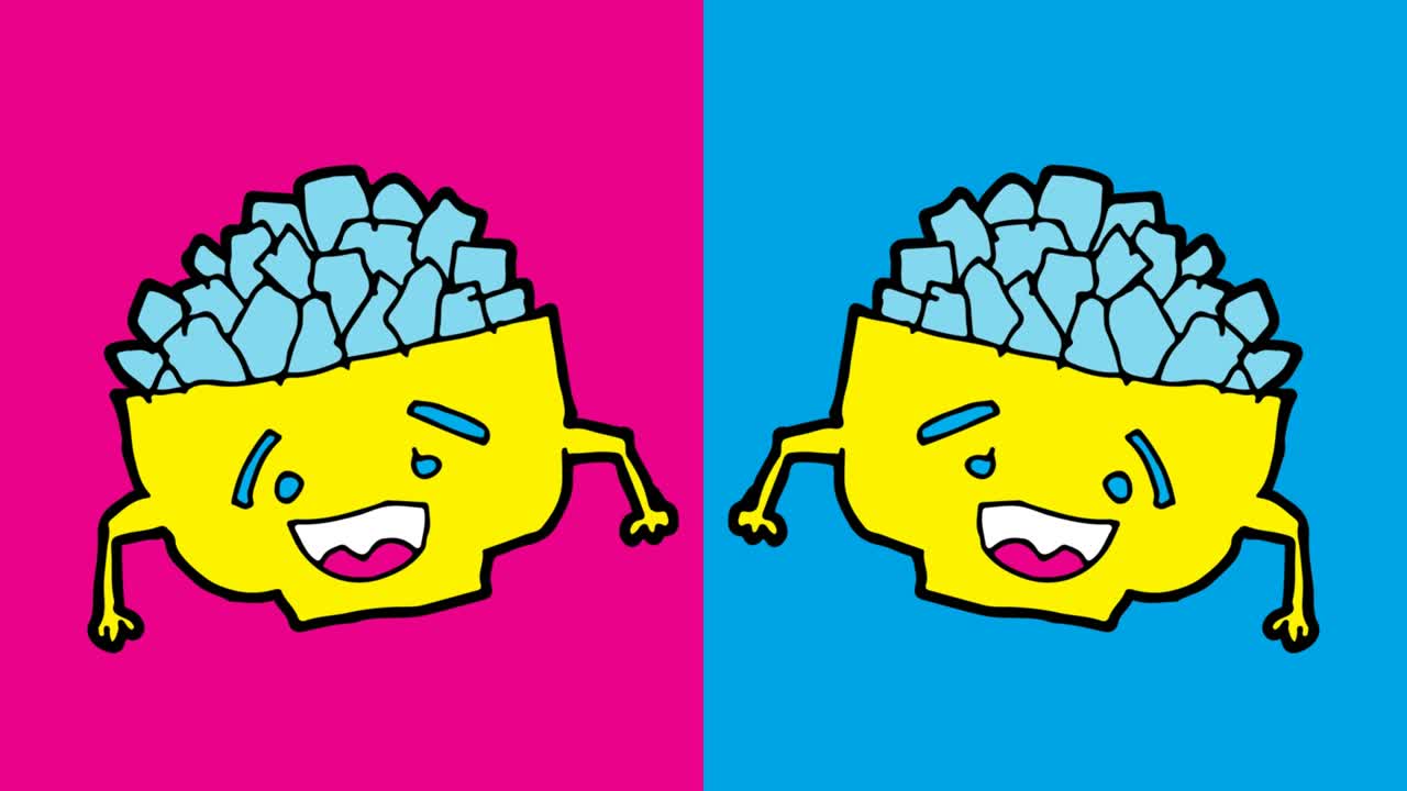 아이들이 시리얼을 주제로 팝 아트 무결한 배경을 그리고 있습니다.