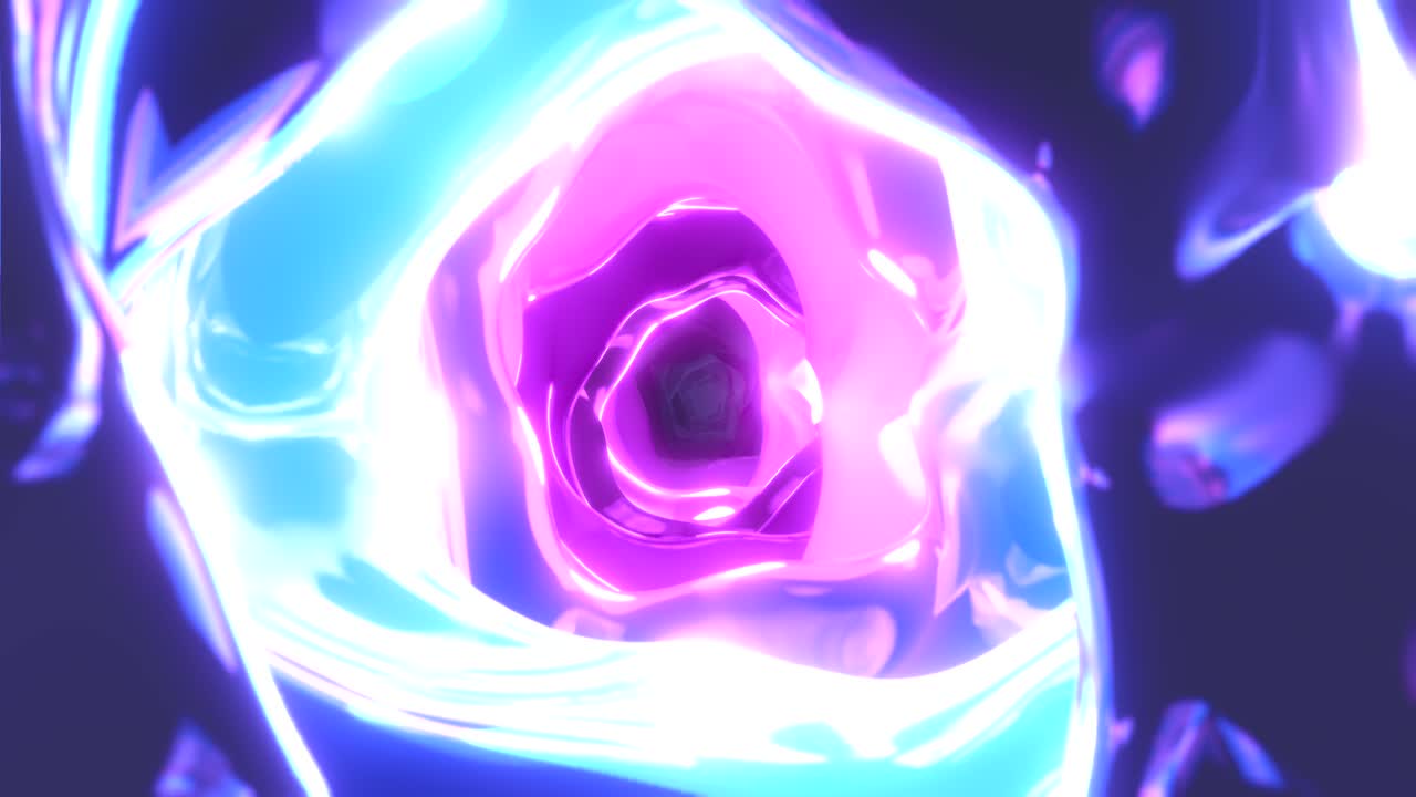 다채로운 추상적인 모양의 액체 루프 애니메이션