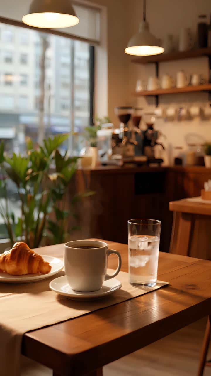 Interno di caffè estetico con atmosfera accogliente 4K
