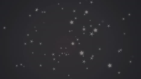 animación digital de múltiples iconos de estrellas flotando contra un fondo azul