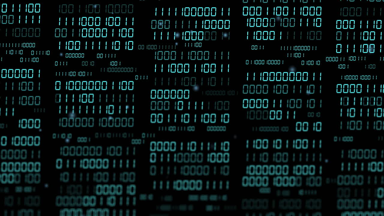 Animation of binary coding and data processing