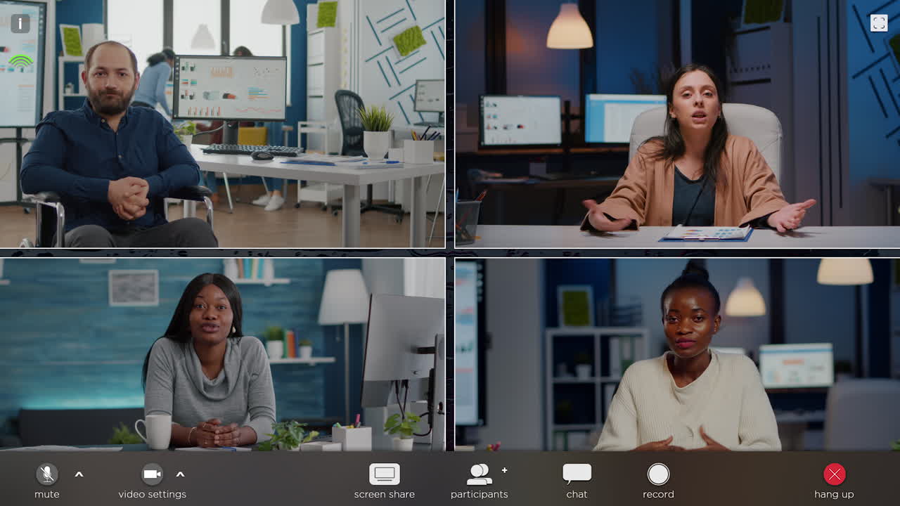 Online video call with colleagues