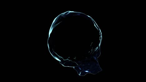 seamlessly looped water in rim light flows with splashes around sphere, slow motion.