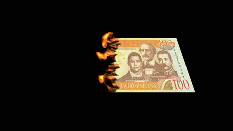 burning dominican republic 100 dollar bill