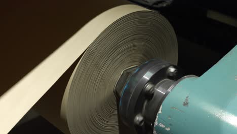 automatic paper folding machine. paper factory. 4k footage