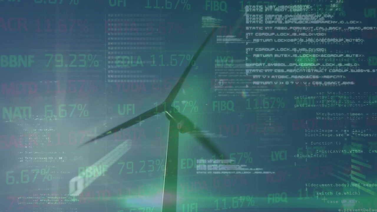 Generatori eolici che producono elettricità.