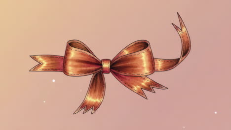elegant illustrated ribbon bow with sparkles