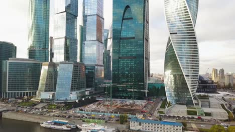 moscow city skyline with modern skyscrapers