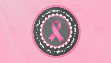 Animación-Del-Texto-De-Concientización-Sobre-El-Cáncer-De-Mama-Sobre-Una-Cinta-Rosa-Sobre-El-Cáncer-De-Mama